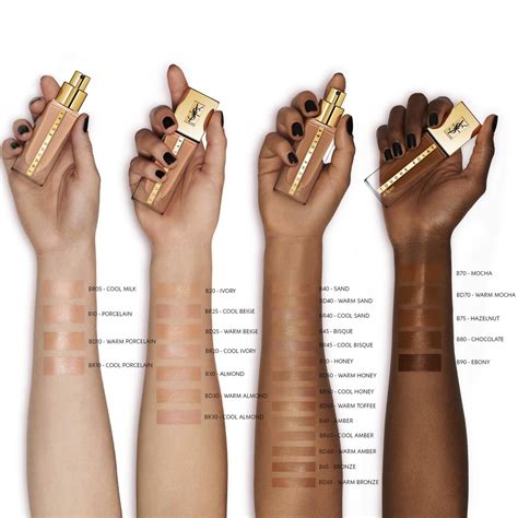 ysl full coverage foundation swatches|ysl touche eclat foundation shades.